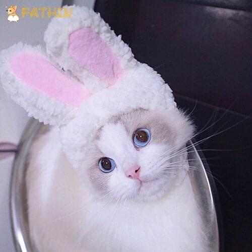 FATHIN Dog Cat Hood Cute Rabbit Ears Cap Lovely Headwear Pet Supplies Cat