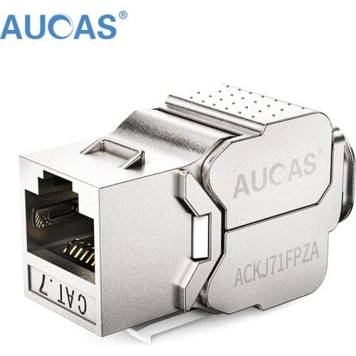 Aucas Gigabit Cat7 Keystone RJ45 Zinc Alloy FTP Patch Panel Module Modular Plug Connector Shielded Keystone Jack Cable Socket