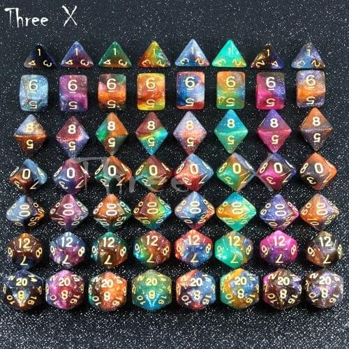 Unique Effect Universe Galaxy DND Dice 7Pcs DnD RPG Games Hobbies