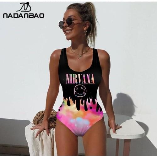 NADANBAO Hot Sales Women Swimwear Backless Bathing Suit Tie-dye Printing Monokini Sexy Women One Piece Swimsuit Bodysuits