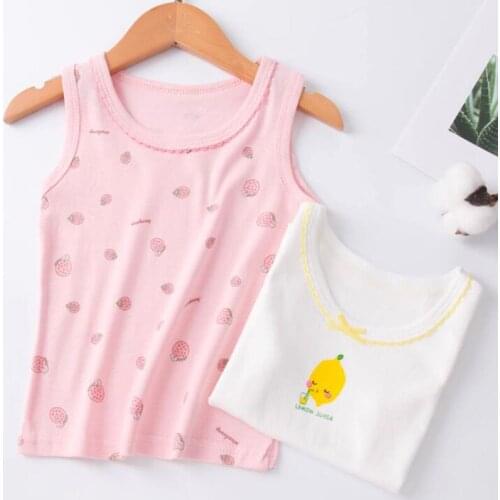 New Summer Kids Cotton T-shirt Cartoon Tops For Girl Kids Underwear Model Cotton Boys Undershirt Toddler Vest Baby T-shirt 3PCS