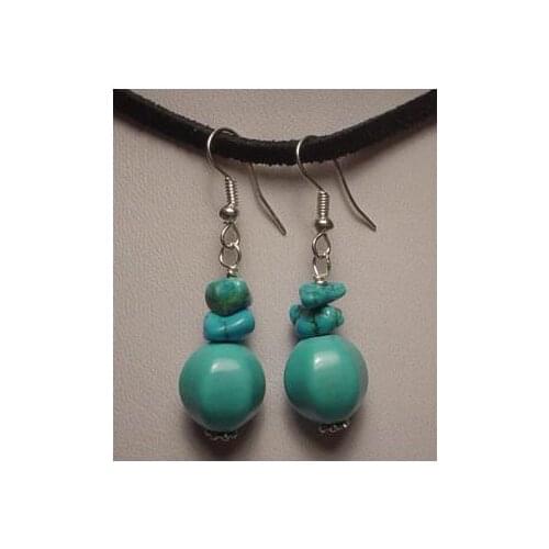 New Classic Favorite Pearl Store S925 Sterling Silver Blue Round Baroque Turquoise Dangle Earrings Birthday Party Lady Gift