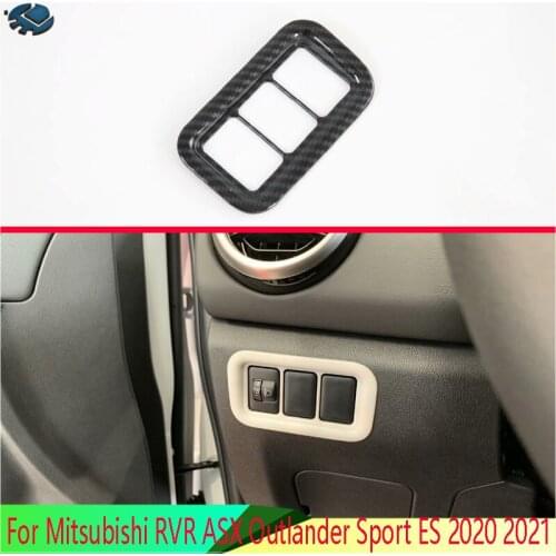 For Mitsubishi RVR ASX Outlander Sport ES 2020 2021 Carbon Fiber Style Head Light Switch Button Control Panel Cover Trim Bezel