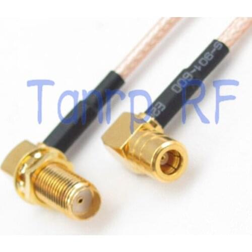 6in SMA female to SMB female both 2 right angle 90 RF adapter connector 15CM Pigtail coaxial jumper cable RG316 extension cord