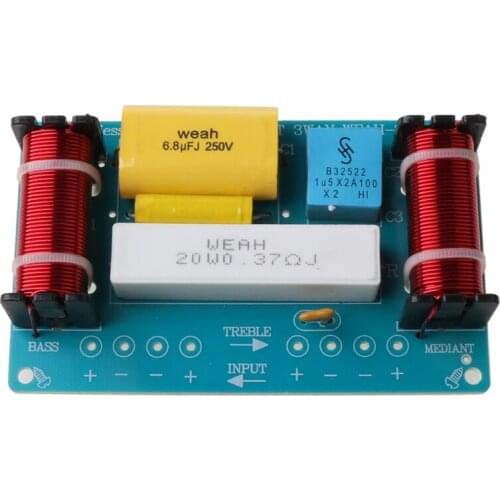 WEAH-338 3 Way 120W Speaker Audio Frequency Divider Loudspeaker Crossover Filter M5TD