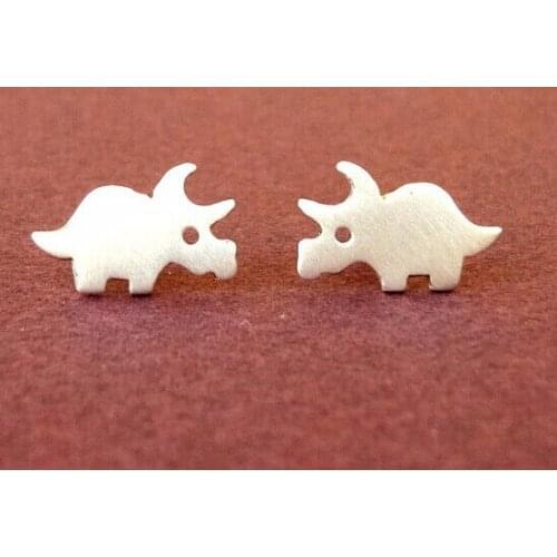 Daisies Fashion Small Dragon Triceratops Dinosaur Animal Shaped Stud Earrings for Women Vintage Animal Women Wedding Earrings