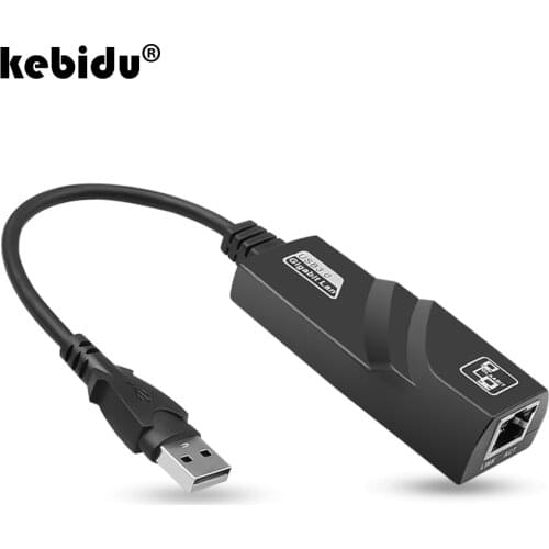 Kebidu USB 3.0 to Gigabit Ethernet Network Card Adapter 10/100/1000Mbps RJ45 Wired Lan for laptop external Super Speed