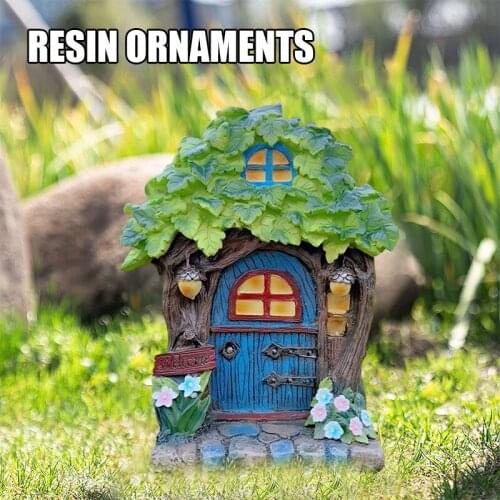 Fairy House Doorplate Resin Ornaments Fairy House Statue Gardening Park Decoration Crafts Interesting Toy ミニチュア