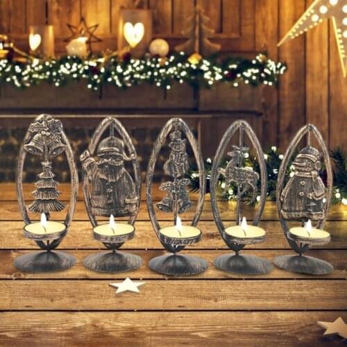 T3EC Christmas Tealight Candle Holder Metal Tea Light Candleholders Candlestick Table