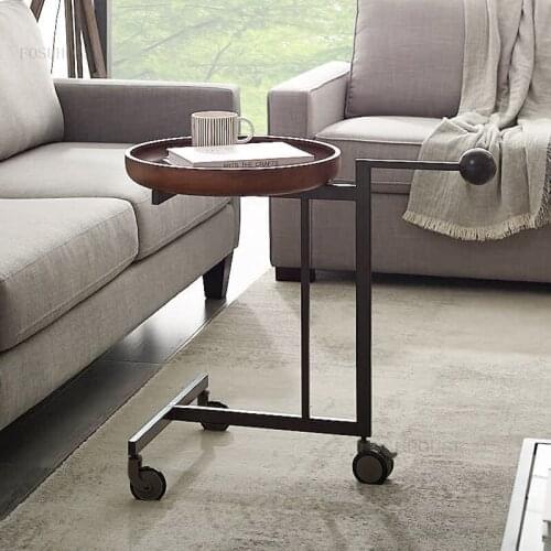 Solid Wood Restaurant Hotel Trolleys for Living Room Sofa Kitchen Islands Tray Small Apartment Home Furniture Cart with Wheels