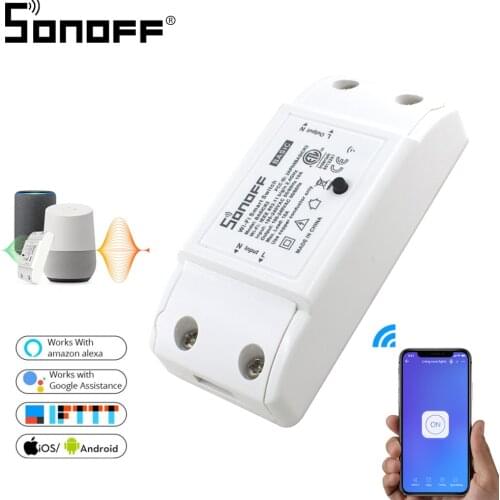 Sonoff Basic 220V Wifi Switch Wireless Remote Control Smart Switch Module /Light DIY Timer Work with Alexa Google Home eWeLink