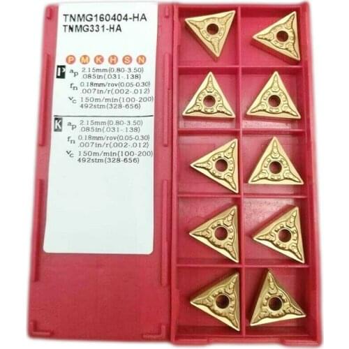 10pcs TNMG160404-HA BP010 CNC Lathe Insert Cutting Tool Carbide Turning Blade