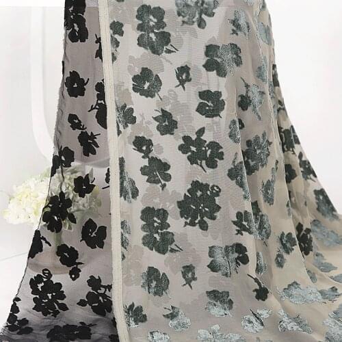 100cm*140cm Plain Burnt-out Velvet Fabric Hollow Velvet Burnt-out Velour Fabric for Dress Womens Clothing