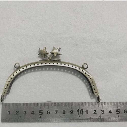 12.5cm pentagram kiss buckle glaze finish metal women DIY coin bag frame bronze color clasp for bag making 10pcs/lot