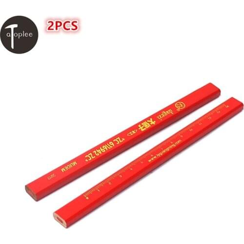 2PCS 176mm Carpenter Pencils Red/Black Lead For DIY Builders Joiners Woodworking Craft Project To Draw Lines Mark Pencil