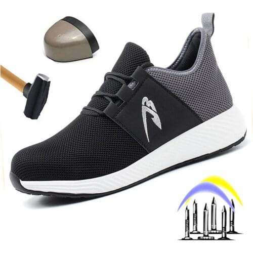 2021 New Mens Steel Toe Work Safety Boots Casual Breathable Outdoor Sports Shoes Puncture-Proof Boots Industrial Shoes