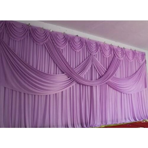 3X6M Romantic Purple Wedding Drape Backdrop Curtain With Swag Pleated For Wedding Event&Party&Banquet Decoratio