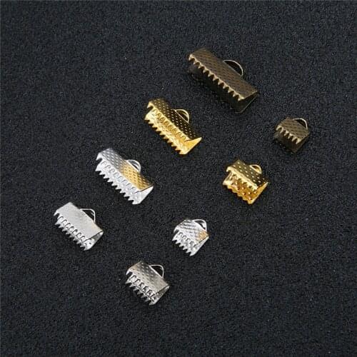 50pcs Metal Cord End Connectors Clasps Necklace Findings 6 8 10 13 16 20 25mm End Fastener Clasps Bracelet Jewelry Accessories