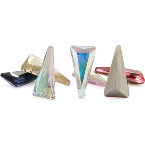 8X16mm Pointback Triangle Shape Glass Rhinestones High Quality Crystal Strass Jewelry Making Accessories DIY Crafts