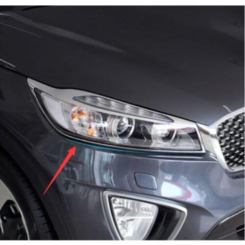 ACCESSORIES FIT FOR KIA SORENTO UM 2016- CHROME FRONT HEAD LIGHT LAMP COVER TRIM MOLDING GARNISH BEZEL FRAME HEADLIGHT SURROUND