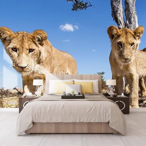 Bacal Custom wallpaper HD 3D lion animal photography TV backdrop wall large mural living room backdrop Animal wall paper