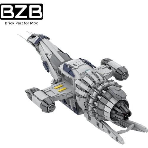 BZB MOC 12777 Star Trek Space Series Combat Airship Aircraft Creative Building Block Model Kids DIY Puzzle Game Toys Best Gifts