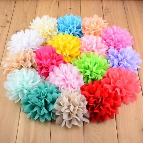 100 pcs/lot, chiffon scalloped flower for diy headband - fabric flowers - wholesale flowers - hair bow supplies