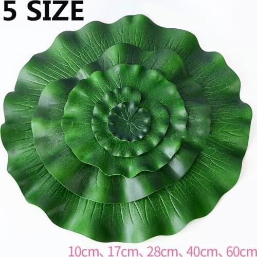 Cheap 5 PCS Aquarium Lotus Leaves Decoration Fake Flowers Water Floating Fish Tank Pool Decor Green Plants Landscape Ornaments