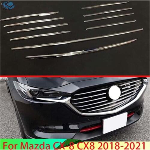 For Mazda CX-8 CX8 2018-2019 ABS Chrome Front Grille Cover Center Mesh Trim