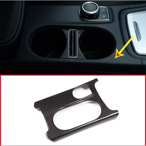 For Mercedes Benz A/GLA/CLA Class C117 W117 W176 X156 2012-17 Carbon Fiber ABS Cup Holder Cover Trim AMG Car Accessory For LHD