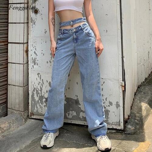 Fengguilai Women's Straight Jeans