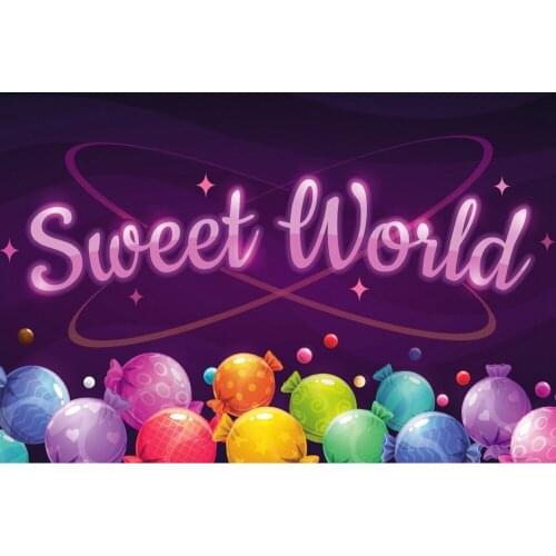 Dessert Cake Donuts Candy Lollipop Sweet Purple Baby Shower Birthday Backdrop Custom Photography Background For Photo Studio