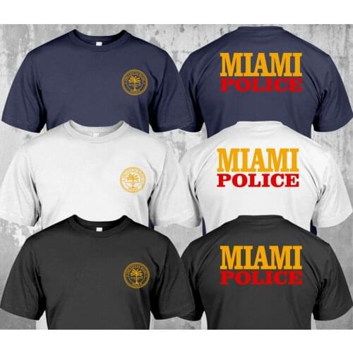 New Police Department City of Miami - Custom T-Shirt Double Side Men Designer Clothes O-Neck Style Hip-Hop Tops Tees Shirts
