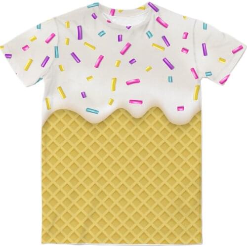 REAL American US SIZE Blue Ice Cream Cone high quality fashion 3D Sublimation Print T-Shirt plus size 3xl 4XL 5XL 6XL