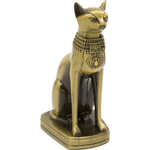 Metal Bastet Statue Egyptian Cat God Figurine Cat In Ancient Egypt Metal Sculpture Home Desk Office Decoration Gift