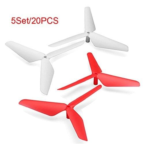 5 Set Syma X5C X5 JJRC H5C H5 Mini RC Quadcopter 20PC 3 Blade Propeller White & Red