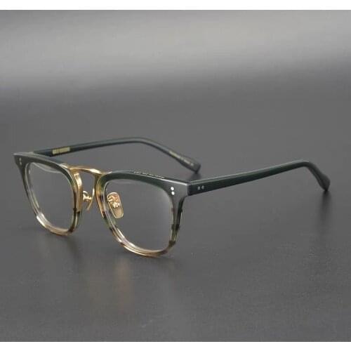 Designer Medium Gold Titanium Beam Personality Square Thick Frame Big Face Full Frame Male Plate Tide Myopia Glasses Frame