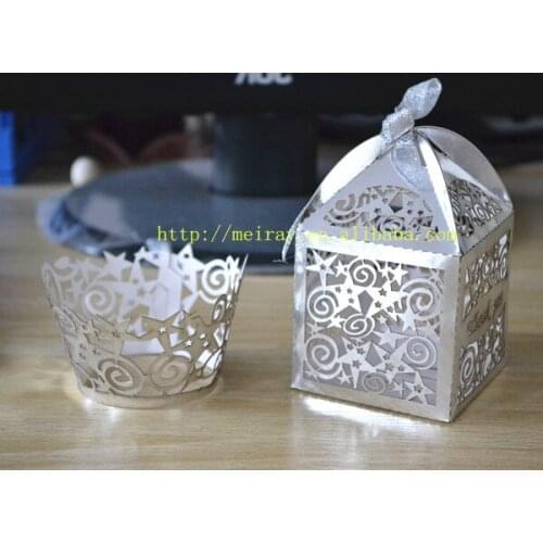 Star shaped cupcake wrappers and boxes for wedding decoration event and parties