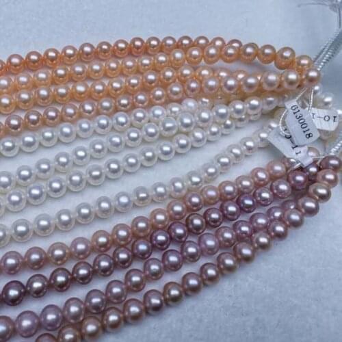 Wholesale 5strands 10mm near round freshwater pearls loose beads strings #ZJ9000506