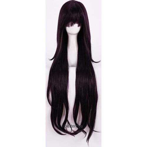 Dangan Ronpa 2 Danganronpa Mikan Tsumiki Cosplay Wigs Long Purple Wavy Heat Resistant Synthetic Hair Wig + Wig Cap