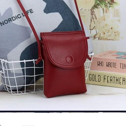 First Layer Cowhide Women Messenger Crossbody Bag Fashionable Mobile Phone Joker Shoulder Handbags Japan South Korea Satchels