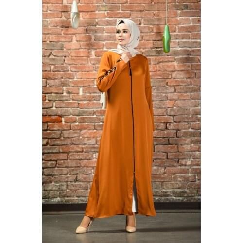 Tasseled Abaya with embroidered sleeves Dresses for women Women Long Sleeve Muslim Abaya Dress Maxi Kaftan womens dress Turkey