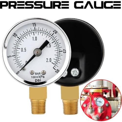 Portable Vacuum Manometer Pressure Gauge 0-30psi 0-2bar Mini Stable Performance Dual Scale Dial Gauge Display Digital