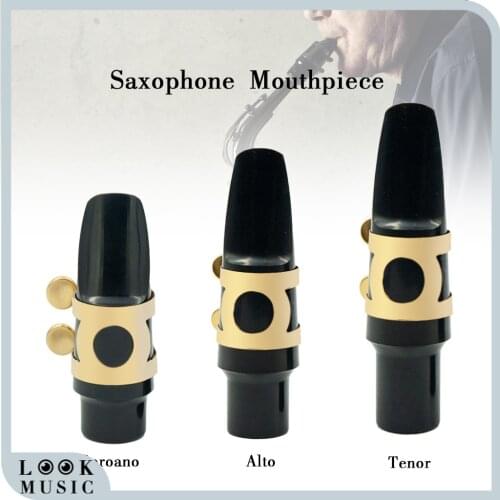 Saxophone Bakelite Mouthpiece Soprano Alto Tenor w/Ligature Cap Reed Mellow Sound Sax Accessories For Popular Jazz Music