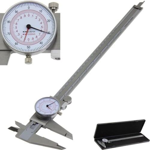 Dial Caliper 12" / 300mm Metric/INCH Standard MM Dual Hand Reading Scale vernier caliper with dial thickness gauge