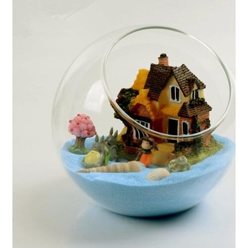 8pcs/pack Diameter=10cm Middle Size Side Open Glass Terrarium Vase Home Decoration Creative Aquarium Fishbowl Friend Gift