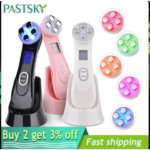 RF LED Photon Radio Frequency Beauty Instrument Face Lifting Tighten Acne Wrinkle Removal Facial Massager Mesotherapy Skin Care