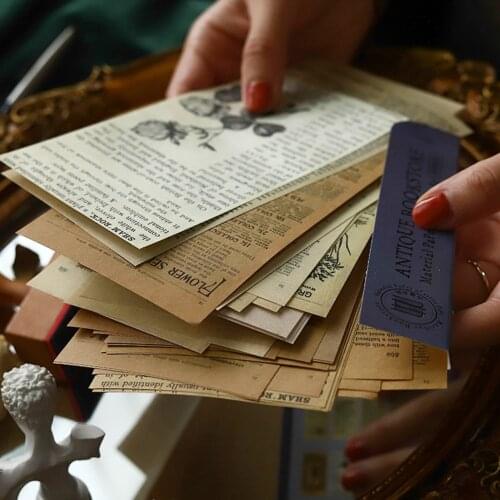 Creative 60 Sheets Old Book Pages Material Paper Junk Journal Planner Scrapbooking Vintage Decorative DIY Craft Background Paper