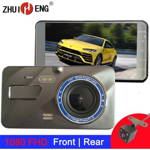 Dash Cam Dual Lens Full HD 1080P 4" IPS Car DVR Vehicle Camera Front+Rear Night Vision Video Recorder G-sensor Parking car camer