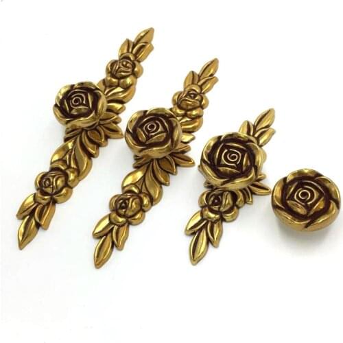 Vintage Door Handles Retro Rose Furniture Handles Antique Drawer Pulls Kitchen Cabinet Handles and Knobs Hardware
